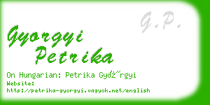 gyorgyi petrika business card